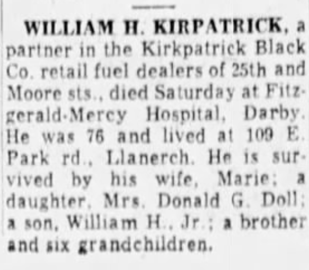 William Kirkpatrick dies